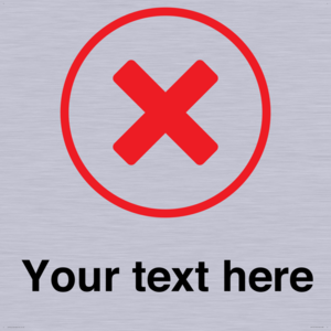 Custom plain background, red cross in a circle sign